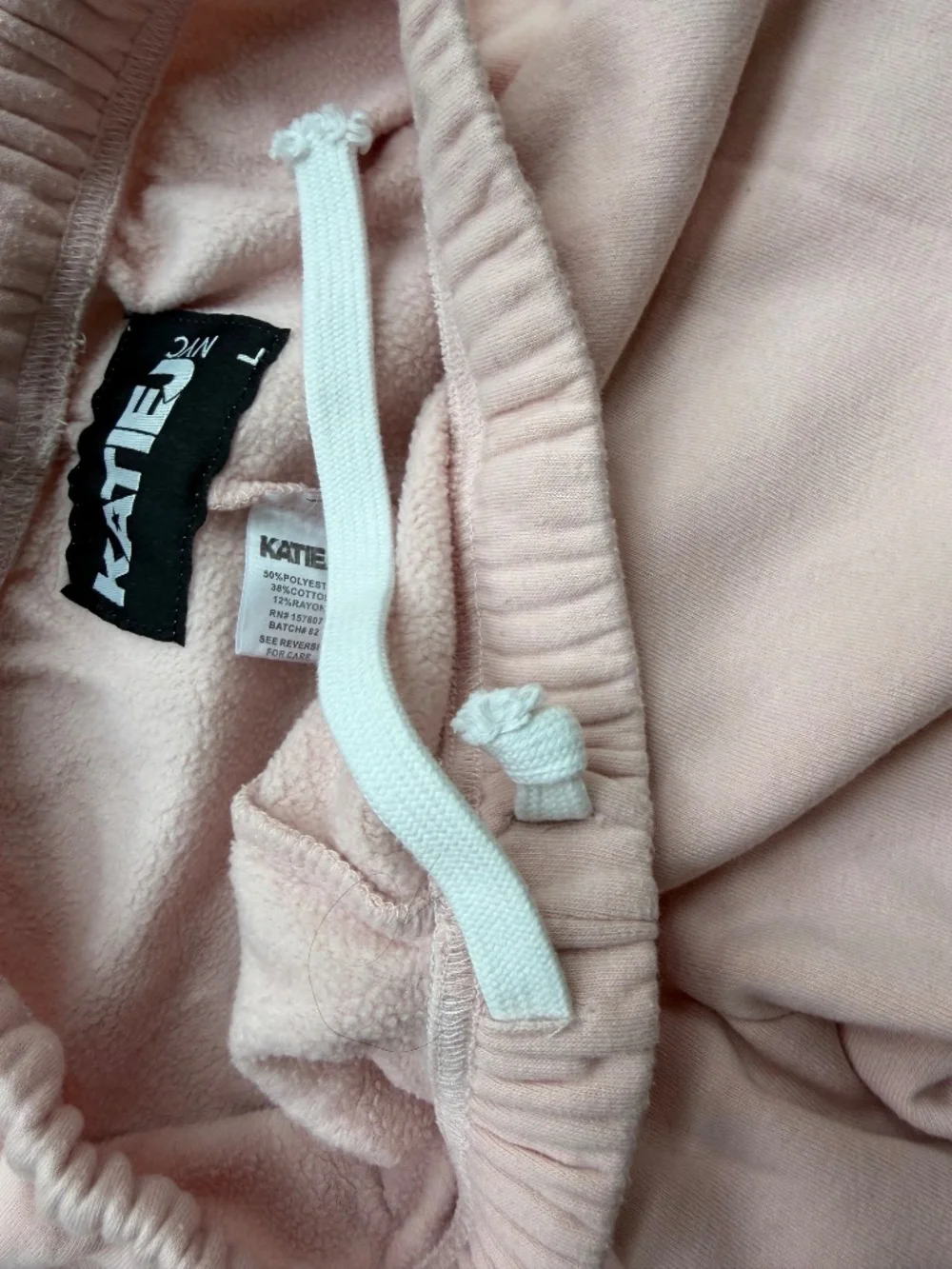 Katie J NYC Pink Sweatpants Size L Cozy Joggers Lounge Athleisure - Picture 4 of 9